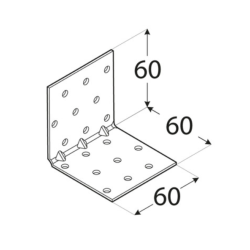 Coltar perforat ranforsat pentru lemn zincat 60x60x60x1,5 mm KMP5-4135 Domax