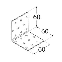 Coltar perforat ranforsat pentru lemn zincat 60x60x60x1,5 mm KMP5-4135 Domax
