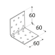 Coltar perforat ranforsat pentru lemn zincat 60x60x60x1,5 mm KMP5-4135 Domax