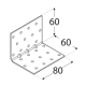 Coltar perforat ranforsat pentru lemn zincat 60x60x80x1,5 mm KMP6-4136 Domax