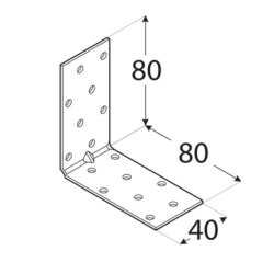 Coltar perforat ranforsat pentru lemn zincat 80x80x40x1,5 mm KMP7-4137 Domax