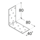 Coltar perforat ranforsat pentru lemn zincat 80x80x40x1,5 mm KMP7-4137 Domax