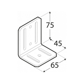 Coltar reglabil pentru lemn zincat 75x45x65x4,0 mm KR3-4213 Domax