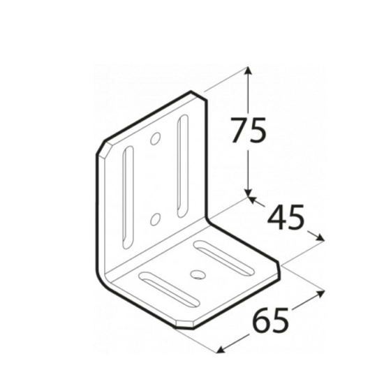 Coltar reglabil pentru lemn zincat 75x45x65x4,0 mm KR3-4213 Domax