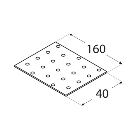 Placa perforata pentru lemn zincata 160x40x2,0 mm PP4-4404 Domax