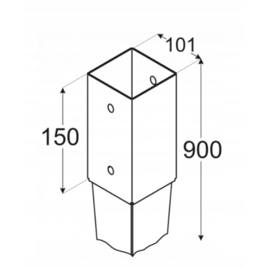 Suport stalp tip U clasic zincat 76x120x4 mm pentru stalp 75 mm PS75U-480075 Domax