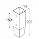 Suport stalp tip U clasic zincat 76x120x4 mm pentru stalp 75 mm PS75U-480075 Domax