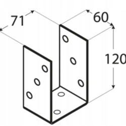 Suport stalp tip O zincat 71x120x4 mm PSO70-4832 Domax