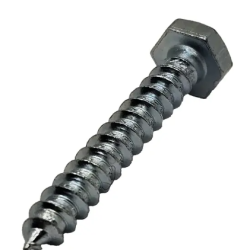 Surub pentru lemn, cu cap hexagonal, DIN 571, zincat alb, 6x30mm