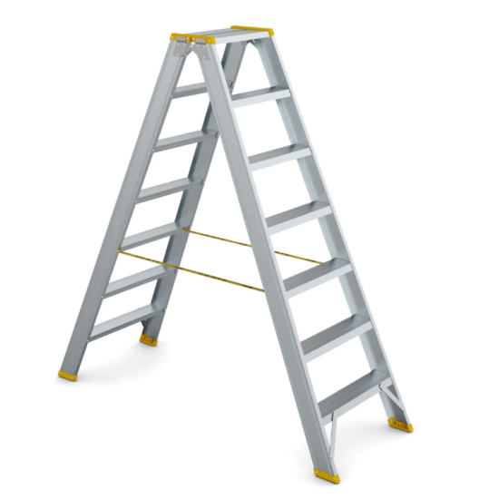 Scara din aluminiu cu urcare pe ambele tronsoane Alverosal 2x6 trepte, A966