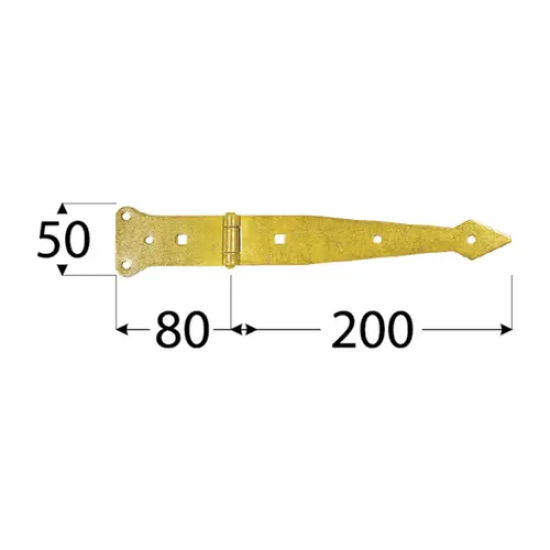 Balama banda pentru poarta zincata 200x80x50x2,5 mm ZBP200-8161 Domax