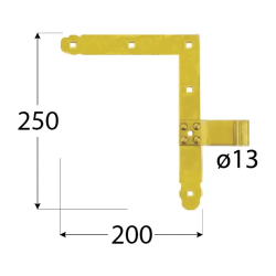 Balama de colt zincata 250x200 mm 13 mm stanga + dreapta ZN250FI13-8271 Domax