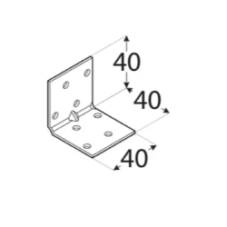 Coltar perforat ranforsat pentru lemn zincat 40x40x40x1,5 mm KMP1-4131 Domax