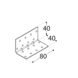 Coltar perforat ranforsat pentru lemn zincat 40x40x80x1,5 mm KMP3-4133 Domax