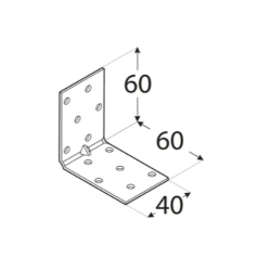 Coltar perforat ranforsat pentru lemn zincat 60x60x40x1,5 mm KMP4-4134 Domax