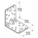 Coltar perforat ranforsat pentru lemn zincat 70x70x55x2,5 mm KP4-4024 Domax