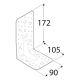 Coltar perforat ranforsat pentru lemn zincat 172x105x90x3 mm KP6-4026 Domax