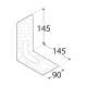 Coltar perforat ranforsat pentru lemn zincat 145x145x90x2,5 mm KP7-4027 Domax