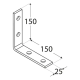 Coltar unghi ingust pentru constructii din lemn zincat 150x150x25x5,0 mm KW7-4007 Domax