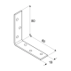 Coltar unghi ingust pentru constructii din lemn zincat 80x80x19x2,0 mm KW80-448561 Domax