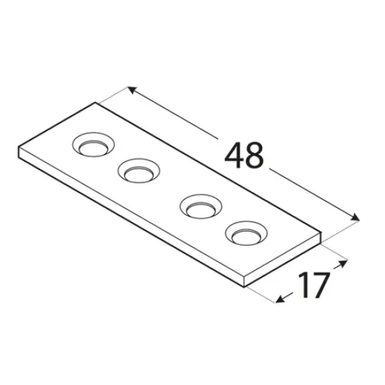 Conector ingust pentru constructii din lemn zincat 48x14x1,5 mm LW50-4451 Domax