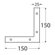Coltar plat pentru constructii din lemn zincat 150x150x25x2,5 mm NA1-4651 Domax
