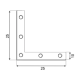 Coltar plat pentru constructii din lemn zincat 25x25x10x1,5 mm NA25-4487114 Domax