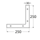 Coltar plat pentru constructii din lemn zincat 250x250x30x3,0 mm NA3-4653 Domax