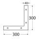 Coltar plat pentru constructii din lemn zincat 300x300x40x4,0 mm NA4-4654 Domax