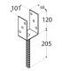 Suport stalp tip U clasic zincat 101x120x4 mm pentru stalp 100 mm PS100U-4805 Domax
