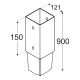 Suport stalp incastrat zincat 121x900x2,0 mm PSG120/900-4827 Domax