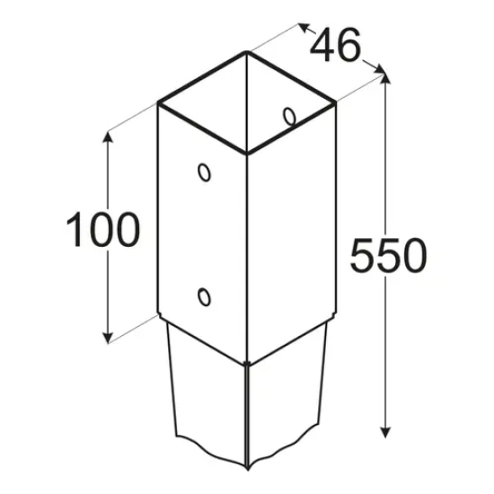 Suport stalp incastrat zincat 46x550x1,5 mm PSG45/550-4816 Domax