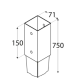 Suport stalp incastrat zincat 71x750x2,0 mm PSG70/750-4821 Domax