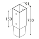 Suport stalp incastrat zincat 91x750x2,0 mm PSG90/750-4822 Domax