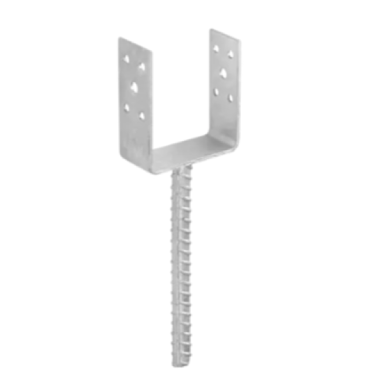 Suport stalp tip U cu tija zincat 101x100x5 mm pentru stalp 100 mm PSL100U-4918 Domax