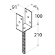 Suport stalp tip U cu tija zincat 101x100x5 mm pentru stalp 100 mm PSL100U-4918 Domax