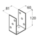 Suport stalp tip O zincat 81x120x5 mm PSO80-4833 Domax