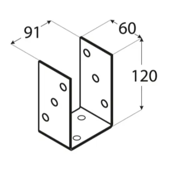 Suport stalp tip O zincat 91x120x5 mm PSO90-4834 Domax