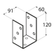 Suport stalp tip O zincat 91x120x5 mm PSO90-4834 Domax