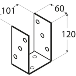 Suport stalp tip O zincat 101x120x5 mm PSO100-4835 Domax