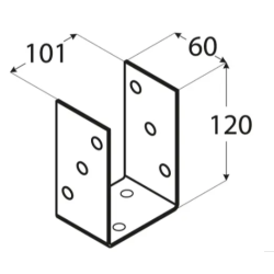 Suport stalp tip O zincat 101x120x5 mm PSO100-4835 Domax