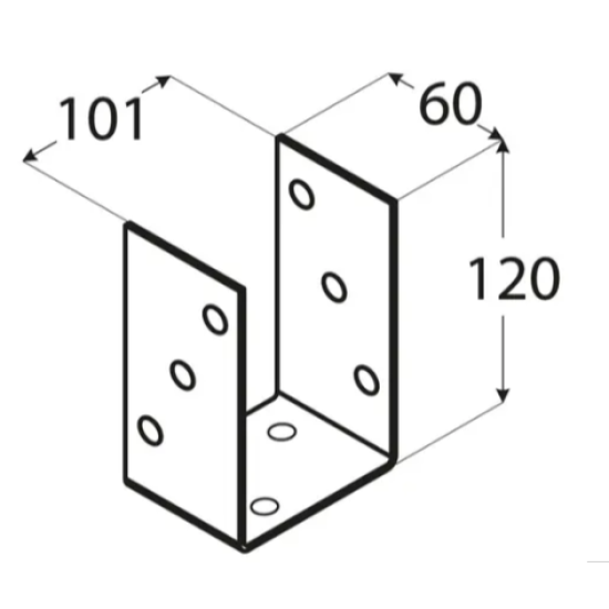 Suport stalp tip O zincat 101x120x5 mm PSO100-4835 Domax