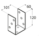 Suport stalp tip O zincat 101x120x5 mm PSO100-4835 Domax
