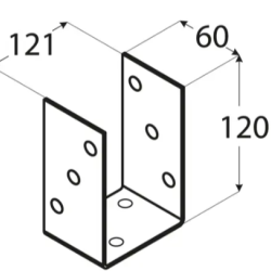 Suport stalp tip O zincat 121x120x5 mm PSO120-4836 Domax