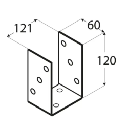 Suport stalp tip O zincat 121x120x5 mm PSO120-4836 Domax