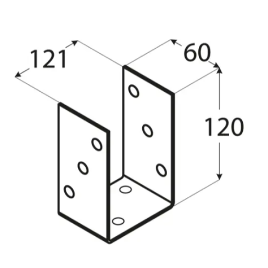 Suport stalp tip O zincat 121x120x5 mm PSO120-4836 Domax