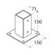 Suport stalp cu fixare in suruburi zincat 71x150x2 mm PSP70-4841 Domax