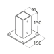 Suport stalp cu fixare in suruburi zincat 91x150x2 mm PSP90-4842 Domax
