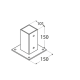 Suport de stalp tip P negru 101x150x2,0 mm PSP100C-48432 Domax