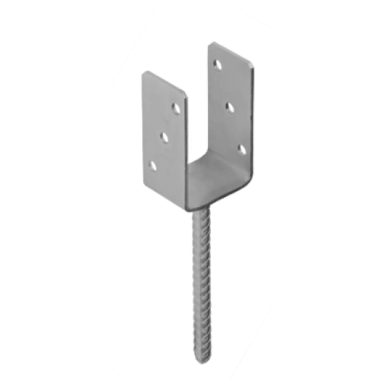 Suport stalp tip U clasic zincat 76x120x4 mm pentru stalp 75 mm PS75U-480075 Domax